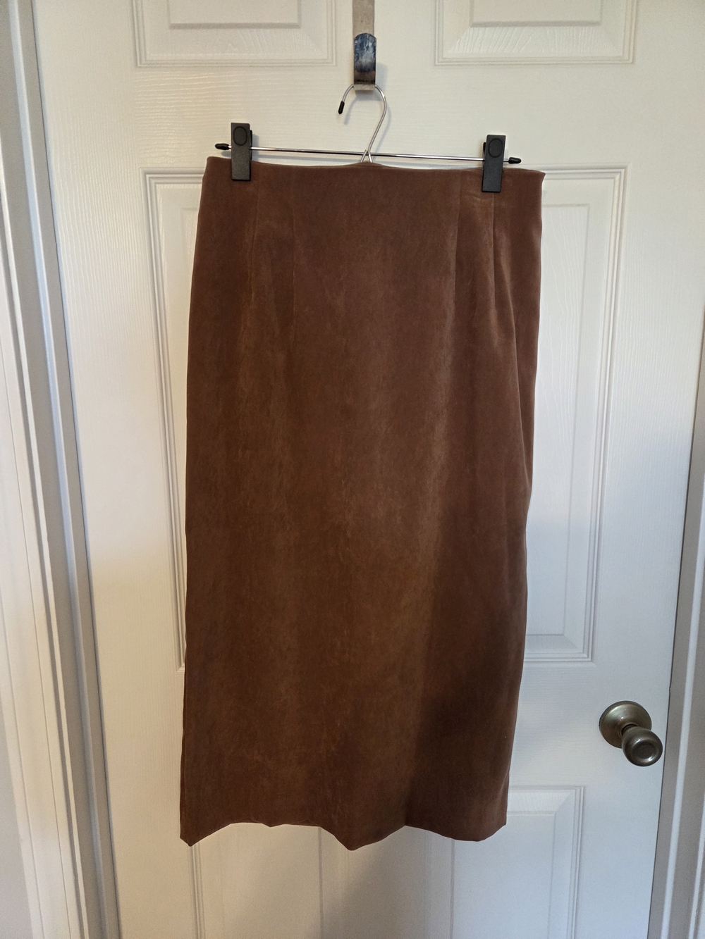 Briggs New York Brown Suede-Look Pencil Skirt